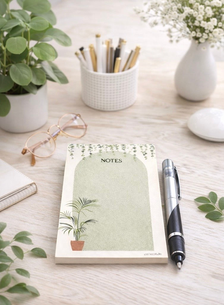 Plant Lover Notepad | 4x6 or 5x7 Botanical Notes Pad (50 Blank Tear-Off Sheets)