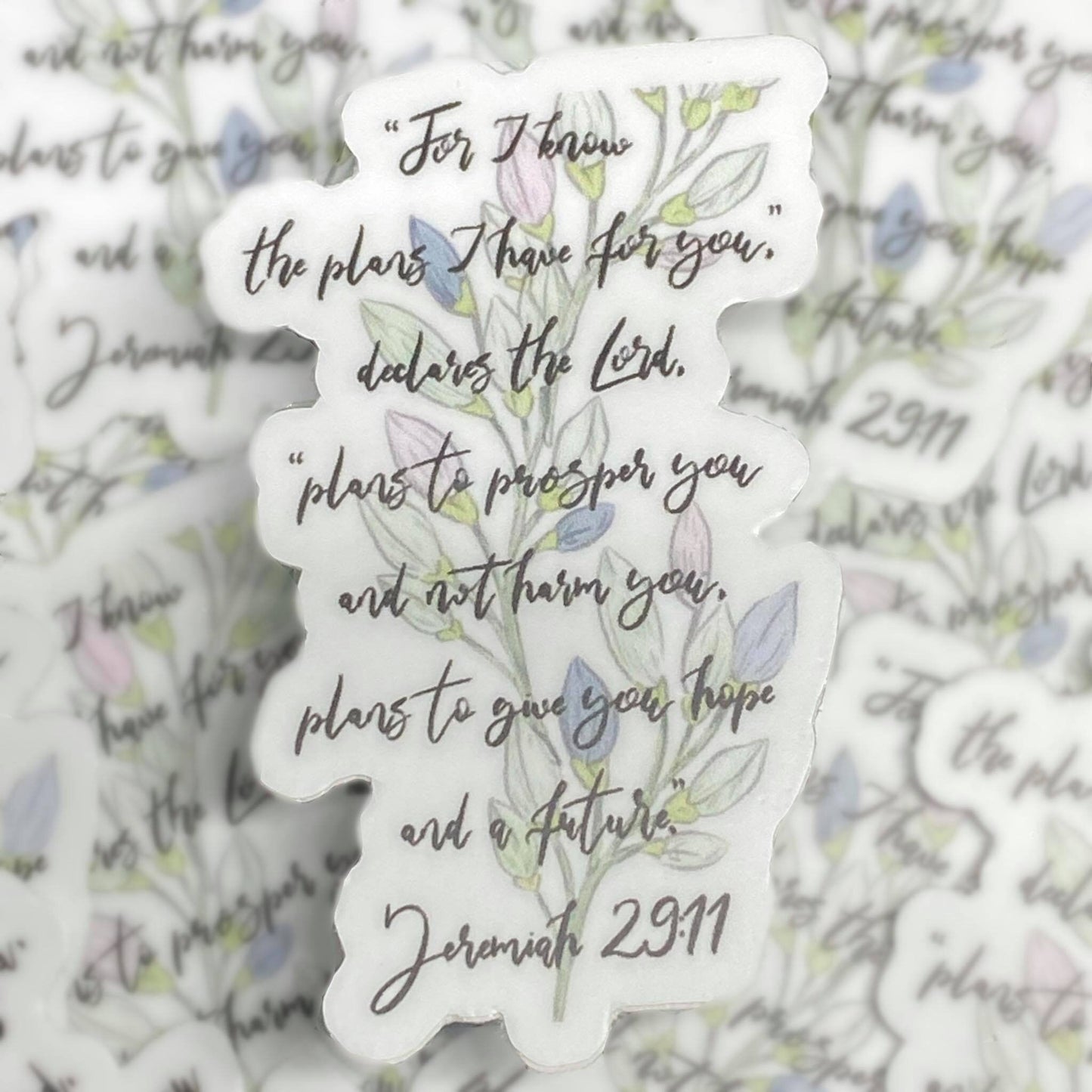 Jeremiah 29:11, Bible Verse Sticker, Inspirational decal, Waterproof sticker, Most Popular Items, Trending Now, Bible Verse Gift for Women