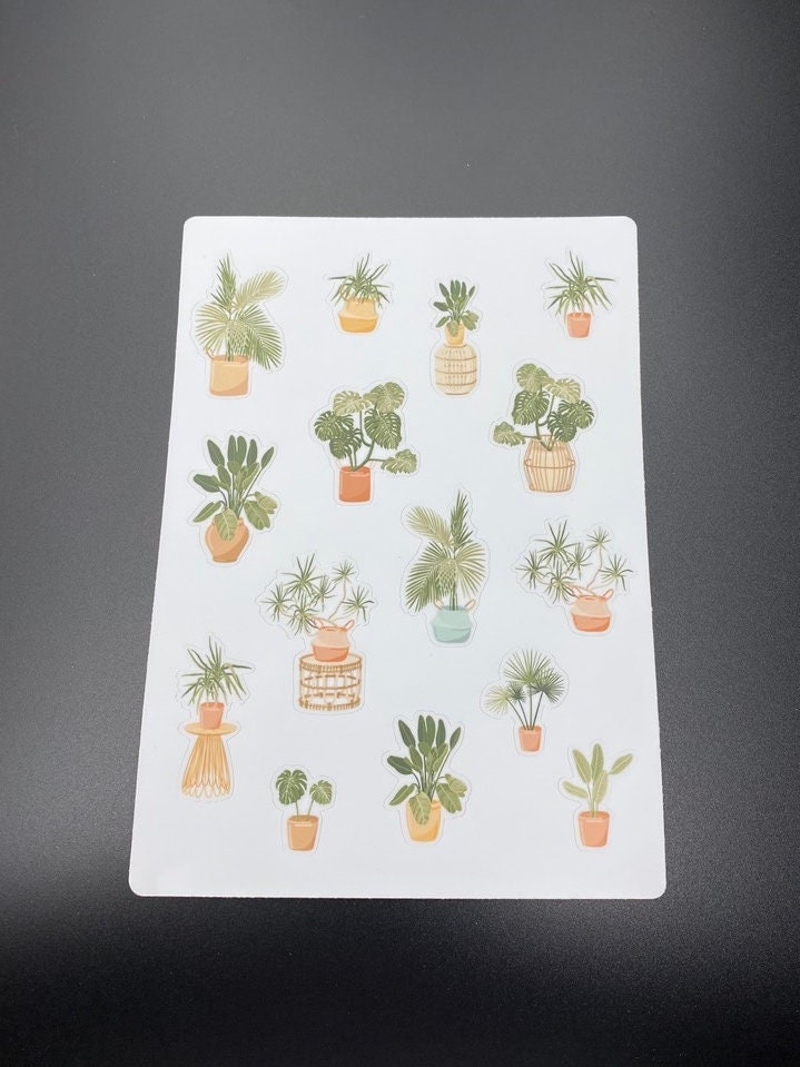House Plant Sticker Sheet, Plant Stickers for Journaling, Crazy Plant Lady, Botanical Sticker, Sticker Sheet, Gifts for Women, Bible Verse