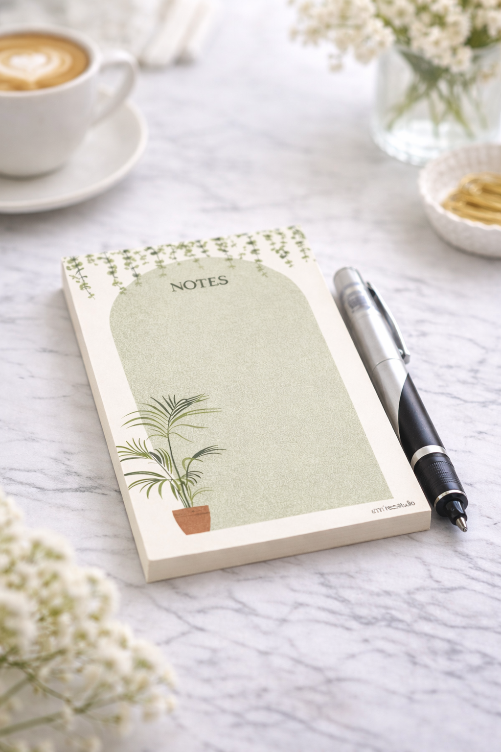 Plant Lover Notepad | 4x6 or 5x7 Botanical Notes Pad (50 Blank Tear-Off Sheets)