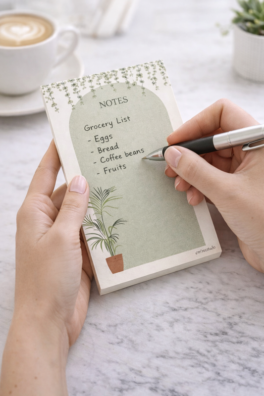 Plant Lover Notepad | 4x6 or 5x7 Botanical Notes Pad (50 Blank Tear-Off Sheets)