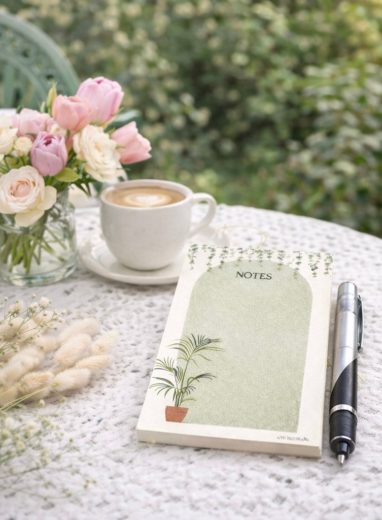 Plant Lover Notepad | 4x6 or 5x7 Botanical Notes Pad (50 Blank Tear-Off Sheets)